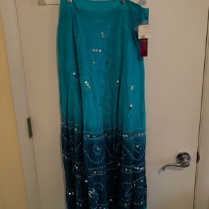 Womens squirt. Aqua, blues with sequins